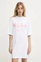 Bavlněné šaty MSGM bílá barva, mini, 3841MDA510.257002