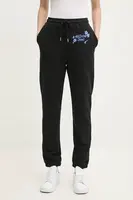 Bavlněné tepláky Moschino Jeans černá barva, s potiskem, 0333 3228