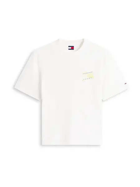 Tommy Jeans Tričko '90S'  modrosivá / žltá / biela