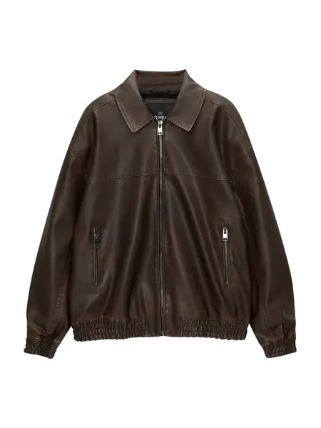 Pull&Bear Prechodná bunda  tmavohnedá