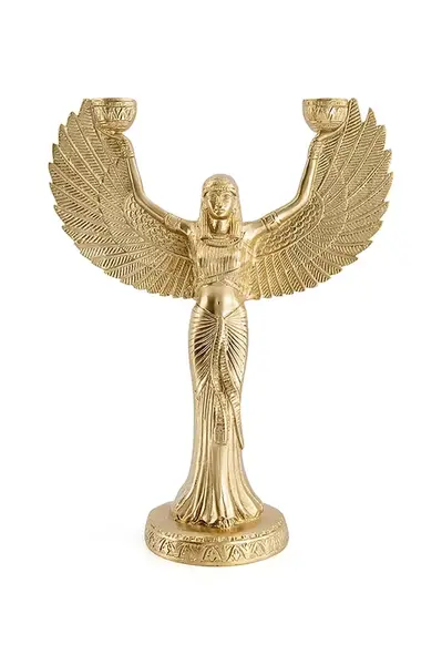 Dekorativní svícen 30 x 23 x 9 cm žlutá barva