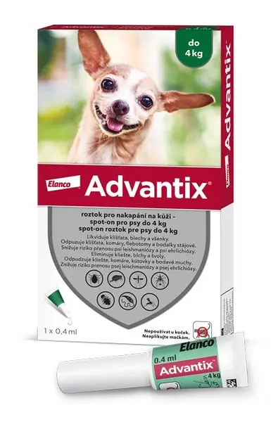 Advantix pro psy do 4 kg spot-on 1x0,4 ml