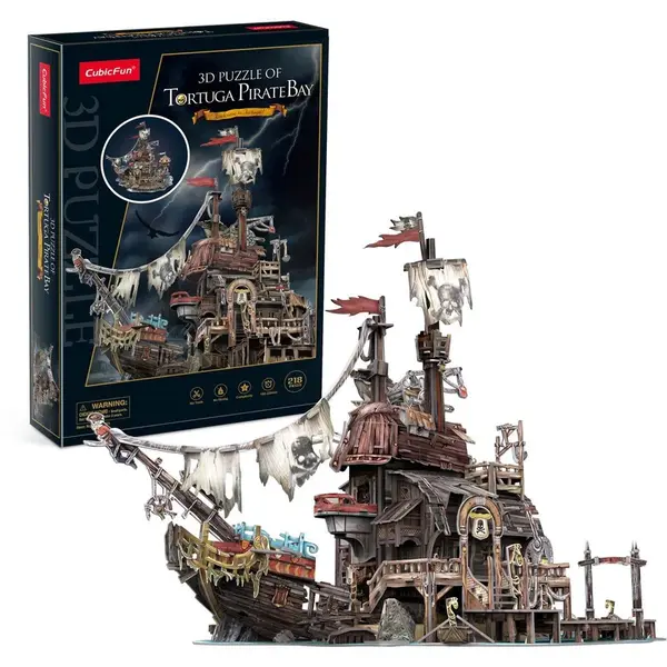 CubicFun Puzzle 3D Pirátský prístav Tortuga 218 dielikov