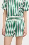 Kraťasy Fila Lassance dámské, zelená barva, high waist, FAW1002