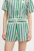 Kraťasy Fila Lassance dámské, zelená barva, high waist, FAW1002