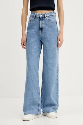Džíny Tommy Jeans dámské, modrá barva, DW0DW20591
