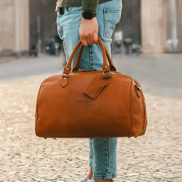 Pánska kožená cestovná taška The Chesterfield Brand Liam - koňak
