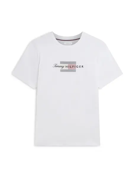 TOMMY HILFIGER Tričko 'Flag Graphic'  červená / čierna / biela