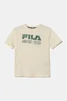 Dětské bavlněné tričko Fila IFFEZHEIM béžová barva, s potiskem, FAT0667