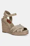 Sandály Tommy Hilfiger TOMMY HILFIGER ESPAD HIGH WEDGE béžová barva, FW0FW08668