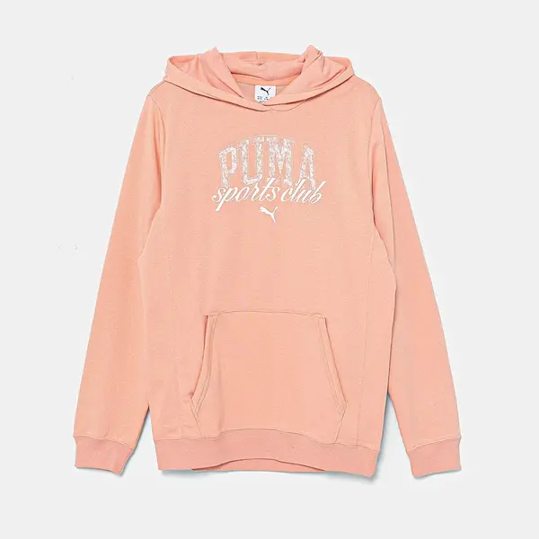 Dětská mikina Puma CLASS Hoodie TR oranžová barva, s kapucí, s potiskem, 685829