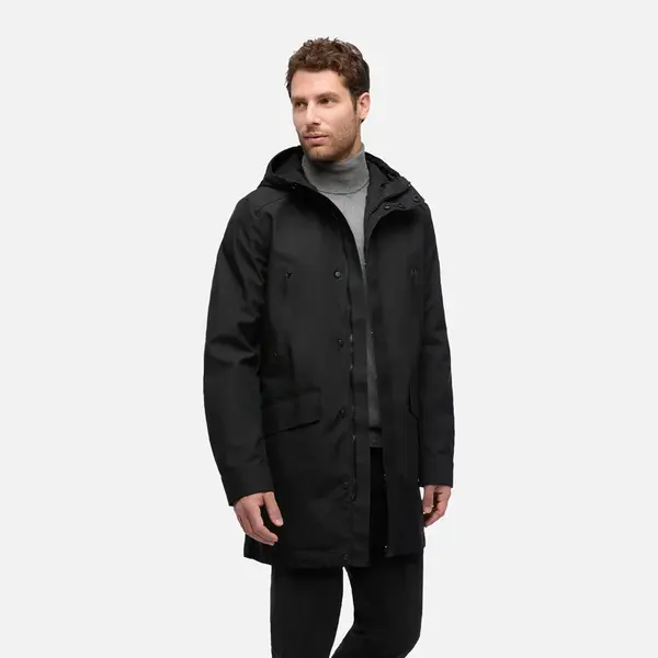 Černá pánská parka Geox Anyweco - Pánské