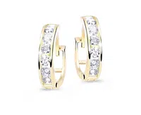 Cutie Jewellery Slušivé dětské náušnice ze žlutého zlata C3345-80-X-1 bílá