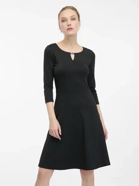 Čierne dámske midi šaty ORSAY