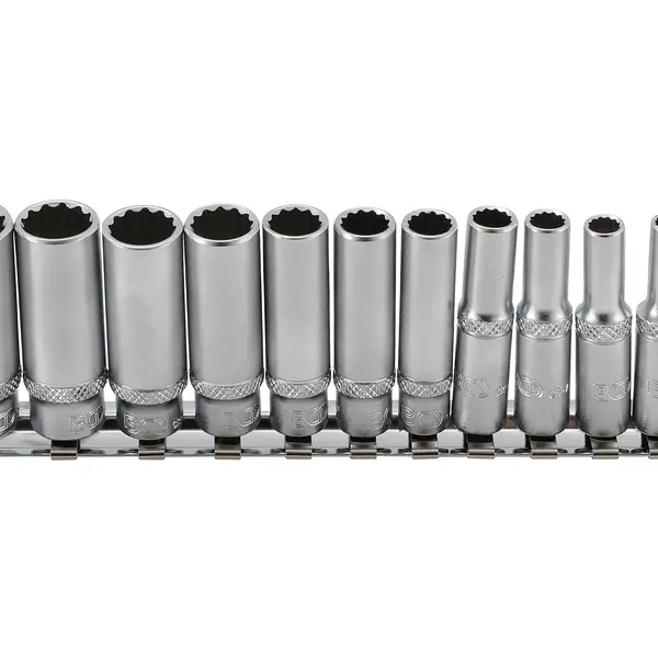 BGS technic Nástrčné hlavice 1/4", palcové 5/32" - 9/16", 12hranné, prodloužené, sada 12 ks - BGS 2757