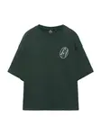Pull&Bear Tričko 'LOS ANGELES'  zlatá žltá / tmavozelená