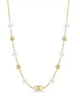 Liu Jo Pozlacený náhrdelník s krystaly a umělými perlami LJ2636