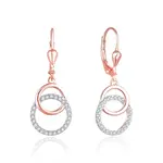 Beneto Stylové bronzové náušnice se zirkony AGUC2707-RHR