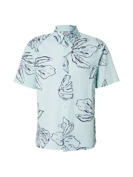 INDICODE JEANS Košeľa 'INGarden'  vodová / tmavomodrá