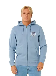 Rip curl pánská mikina Wettie Passage Icon Zip Thru Faded Denim | Modrá | Velikost M