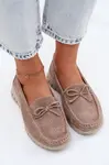 Dámské semišové mokasíny s mašlí Vinceza béžové