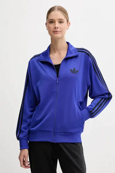 Mikina adidas Originals Firebird dámská, modrá barva, s aplikací, JX6462
