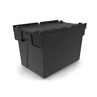 2 x Přepravní nádoba s černým víkem ze 100% recyklovaného materiálu, 600x400x310 mm