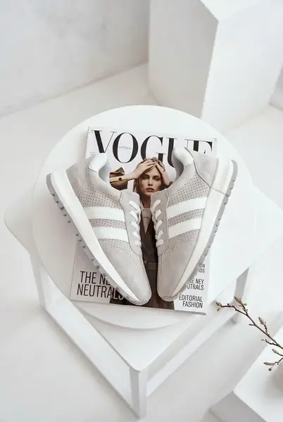 Dámské šedé tenisky z pravé kůže EVENTO