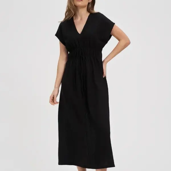 Marisse Black Midi Dress