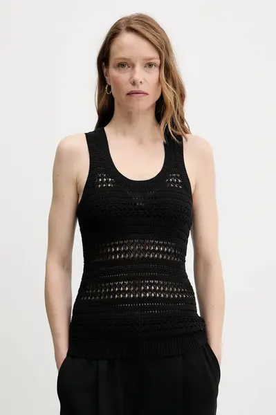 Top Tommy Hilfiger dámský, černá barva, WW0WW45647