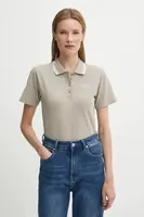 Polo tričko Guess AMARYLLIS dámské, béžová barva, V5GP06 KCOK1