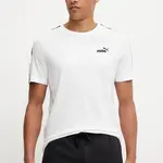 Bavlněné tričko Puma pánské, bílá barva, s aplikací, 684674