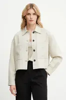 Košilová bunda ze lněné směsi MAX&Co. béžová barva, 2516041024200