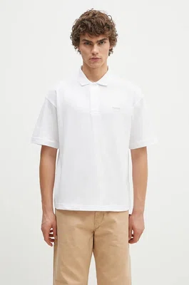 Bavlněné polo tričko Barbour Dunand OS Polo Shirt bílá barva, MML1426