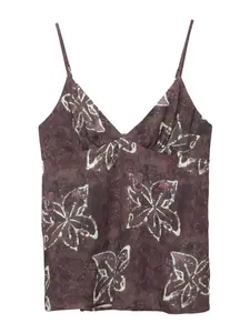 Pull&Bear Top  baklažánová / ružová / biela