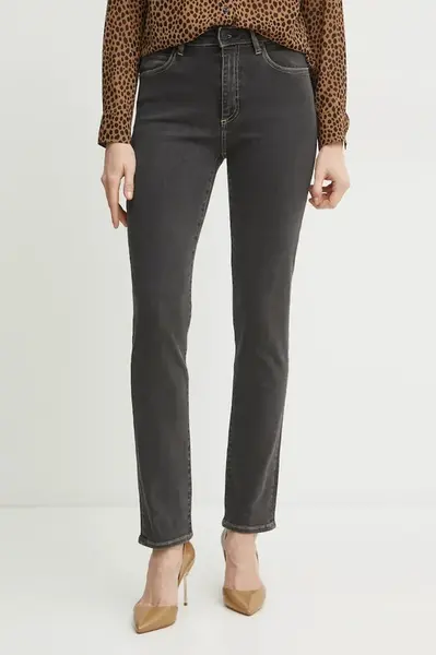 Džíny BOSS dámské, šedá barva, 50536602