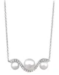 Silver Cat Elegantní stříbrný náhrdelník se zirkony a perlou SC340