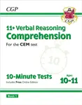 11+ CEM 10-Minute Tests: Comprehension - Ages 10-11 Book 1 (with Online Edition) - CGP Books