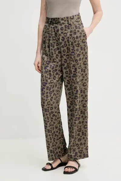 Kalhoty BA&SH BLOY dámské, šedá barva, široké, high waist, 1E25BLOY