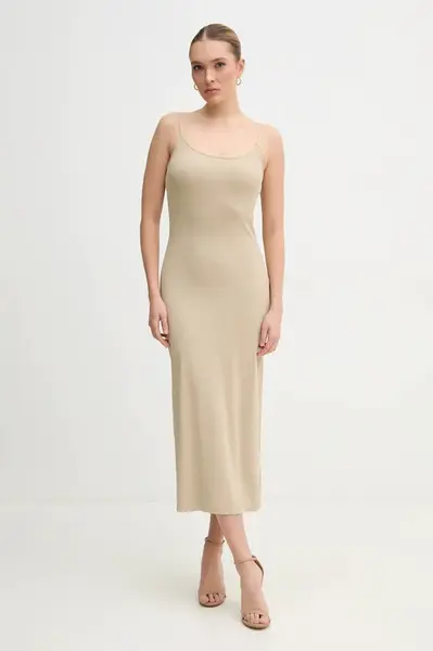 Šaty Calvin Klein Jeans béžová barva, maxi, J20J225288