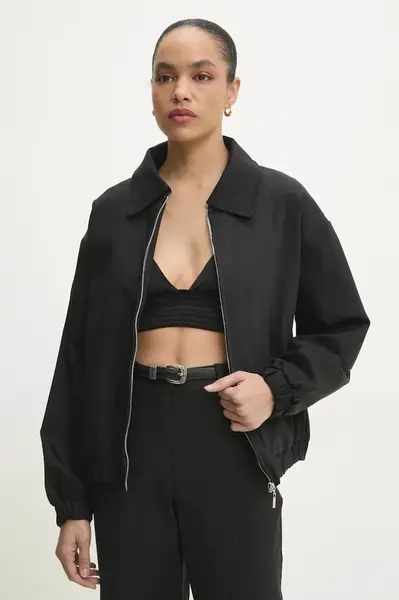 Bunda Answear.LAB černá barva, přechodná