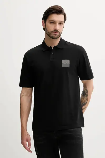 HUGO  Bavlněné polo tričko  Dusplity