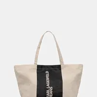 Bavlněná kabelka Karl Lagerfeld Jeans béžová barva, A3W50067