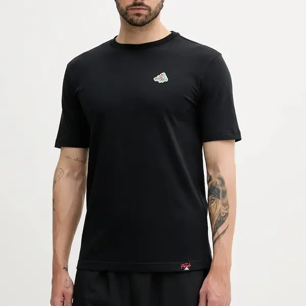 Bavlněné tričko adidas Mini Pizza Graphic Tee pánské, černá barva, s aplikací, JM6483