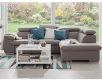 Rohová sedacia súprava Viera, svetlo šedá tkanina, pravý roh%