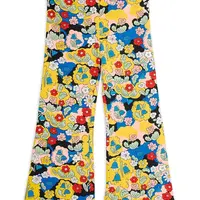 Dětské bavlněné tepláky Mini Rodini Flowers žlutá barva, 2563010200