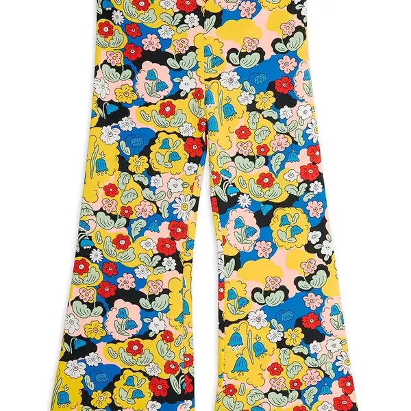 Dětské bavlněné tepláky Mini Rodini Flowers žlutá barva, 2563010200