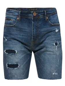 KOROSHI Džínsy  modrá denim