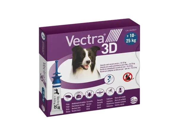 Vectra 3D spot-on pro psy M (10–25 kg) 3 pipety