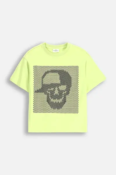 Dětské bavlněné tričko Coccodrillo zelená barva, s potiskem, SAGE TIME BOY JUNIOR